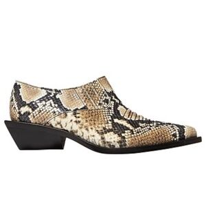 Leather Snakeskin Effect Ankle Western Bootie Animal Size 39 NWT Regina Pyo